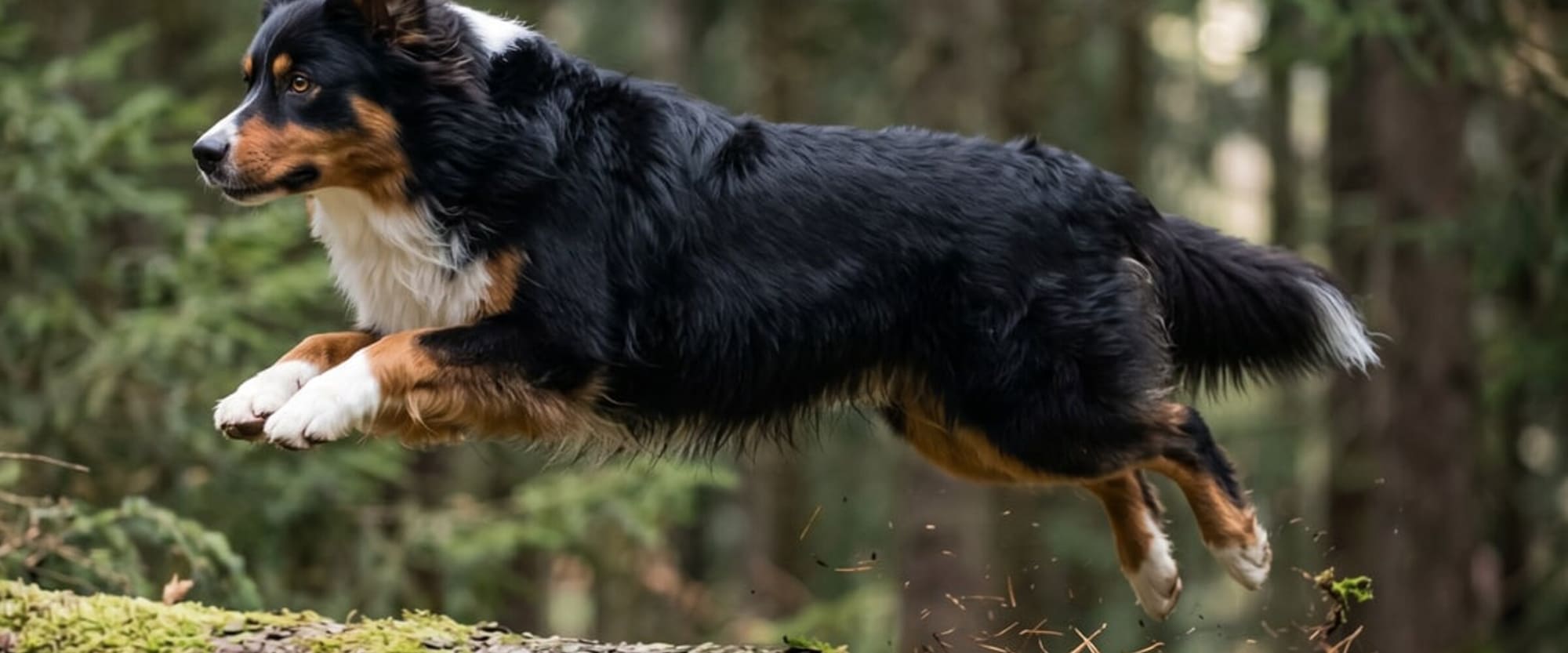 Chiot Berger Australien LOF en mouvement sur le terrain de l'élevage